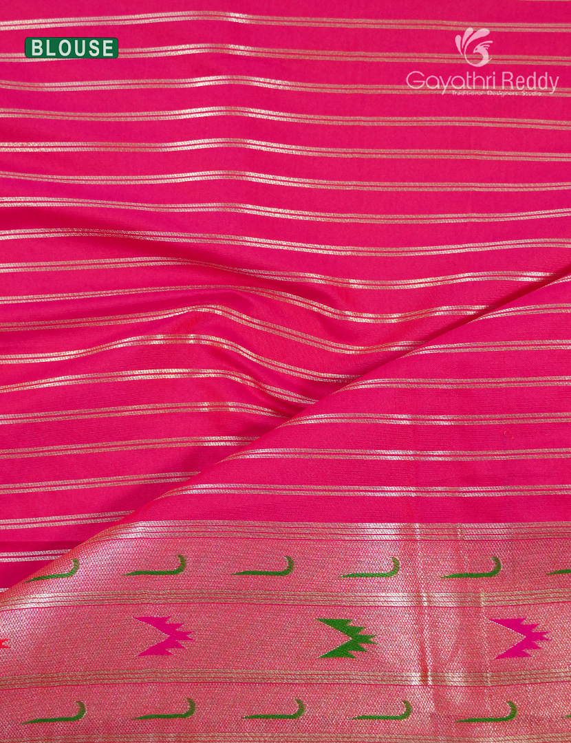 Semi Kanchipuram Silk Fancy Saree in Fuchsia Pink