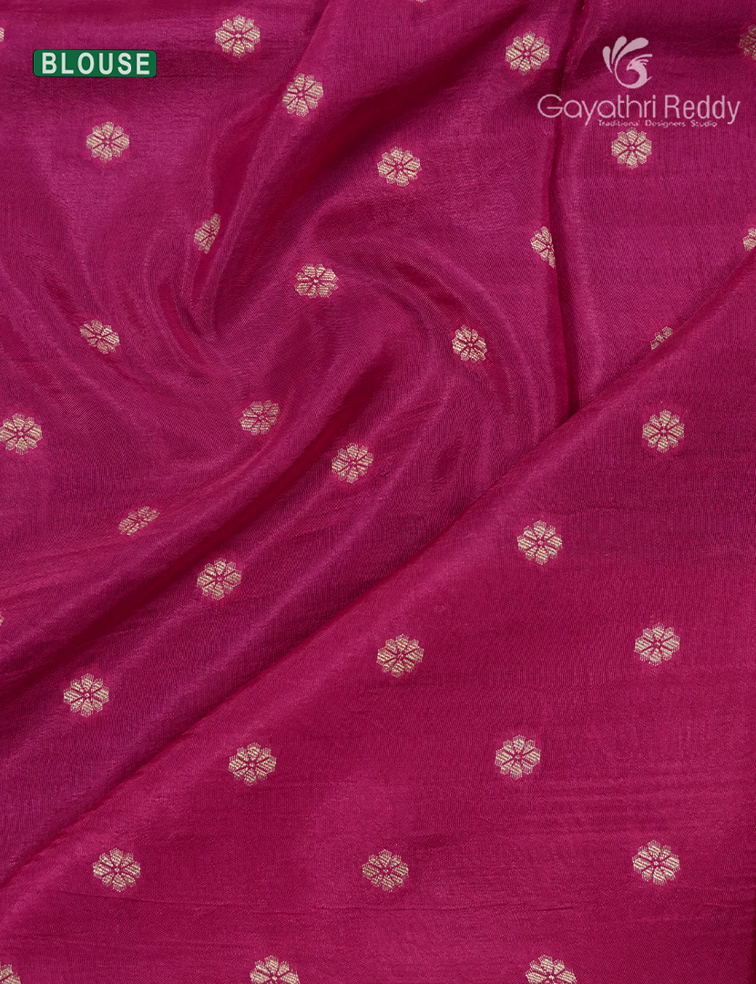 Semi Mysore Crepe Saree in Deep Violet and Rani Pink