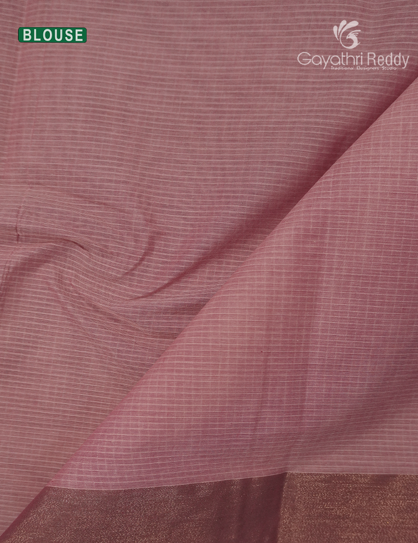 Pure Kanchi Cotton Sareein Baby Pink