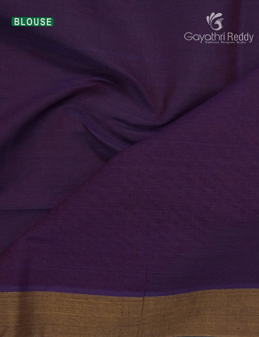 Pure Handloom Cotton Saree in Denim Blue