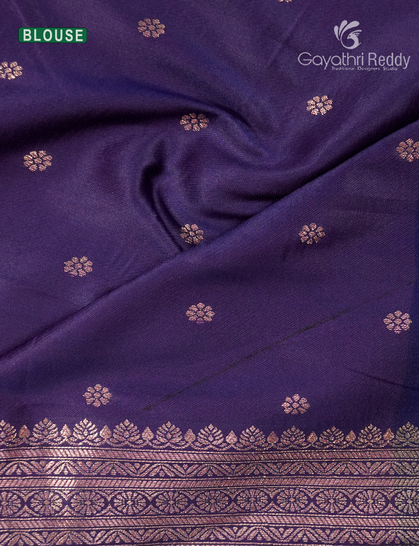 Semi Kanchipuram Art Silk Saree in Purple