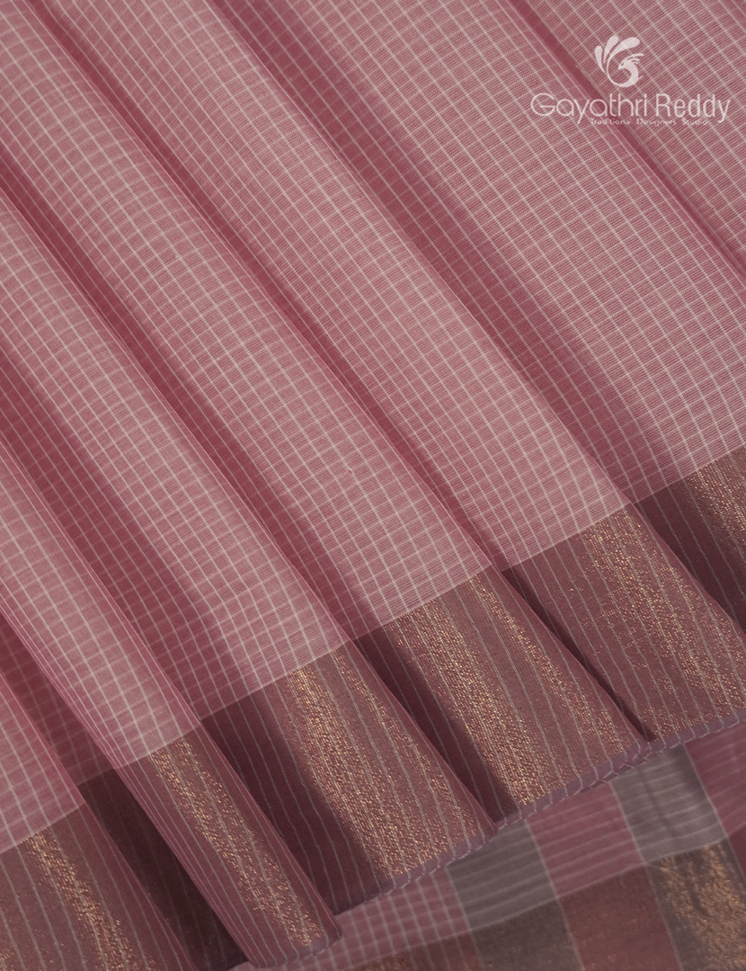Pure Kanchi Cotton Sareein Baby Pink