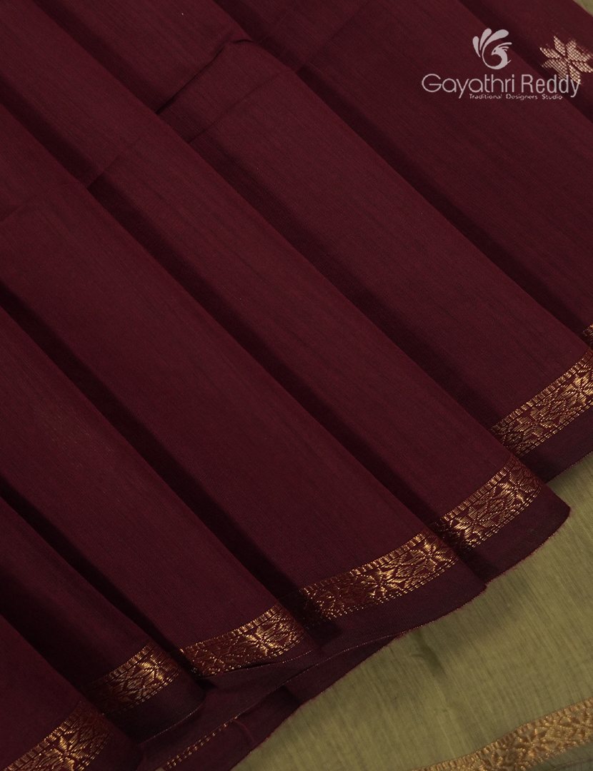 Sico Saree in Maroon Red and Cream