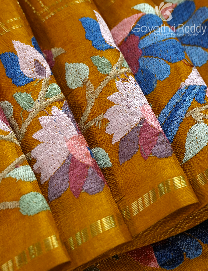 KHADI SILK WORK SAREE-KSW32