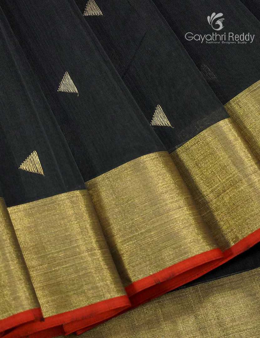 Pure Chanderi Sico Saree in Black