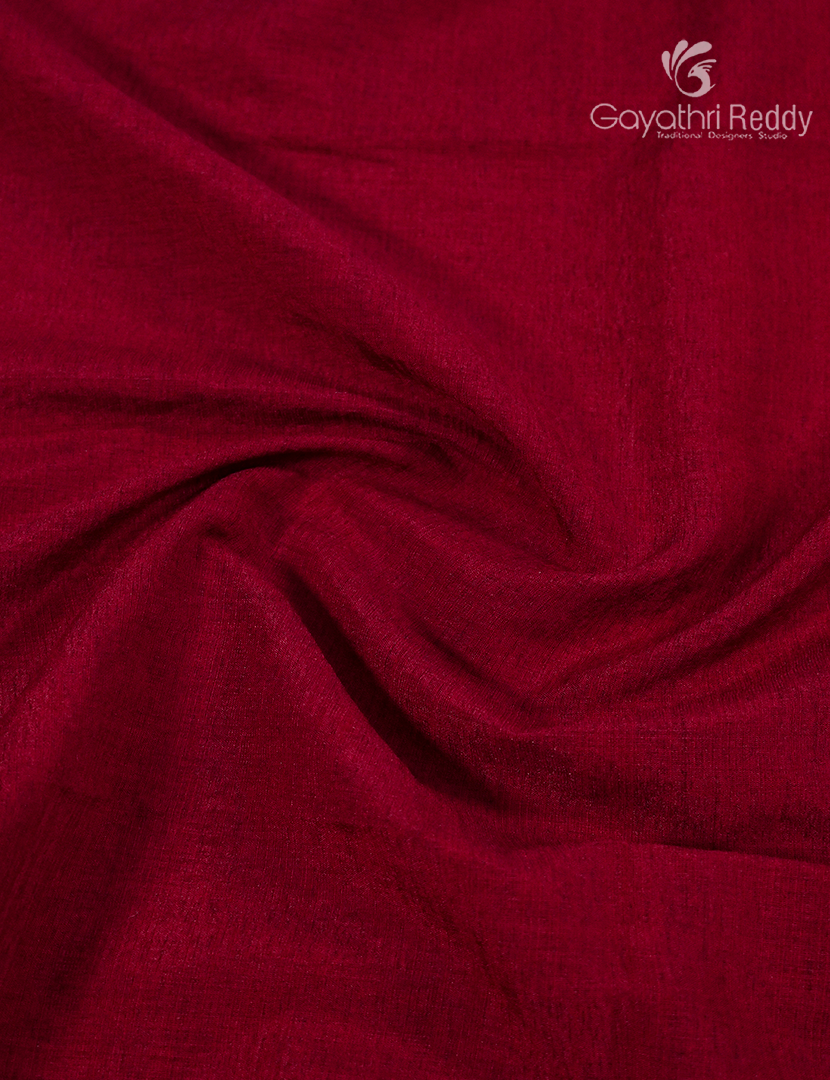 Semi Tussar Saree in Maroon