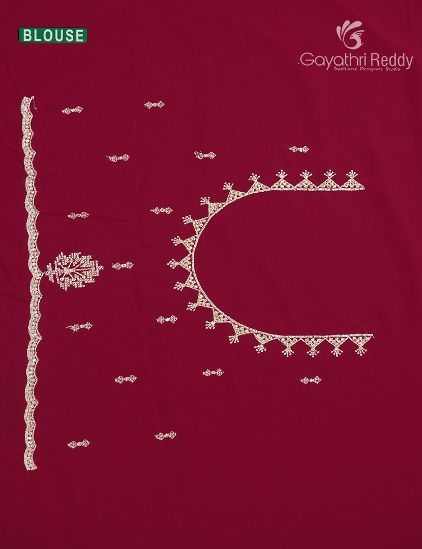 Georgette Fancy Saree in Deep Pink