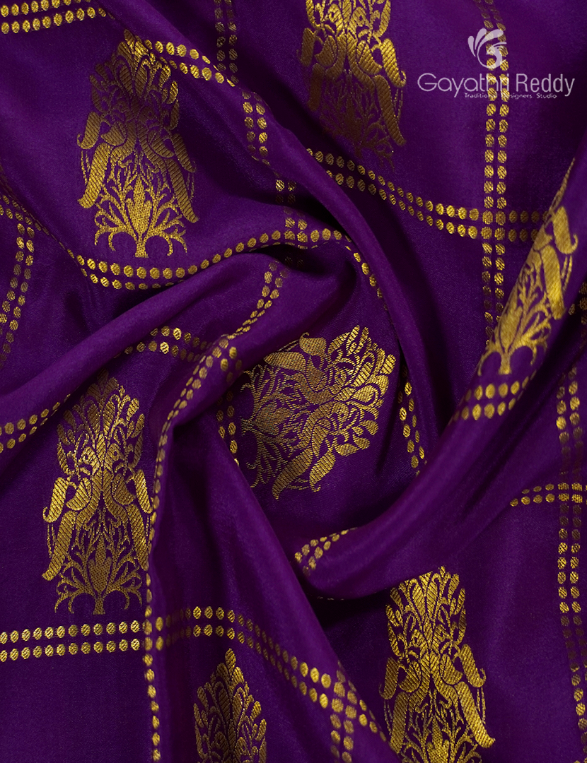 Pure Mysore Silk Saree in Deep Violet