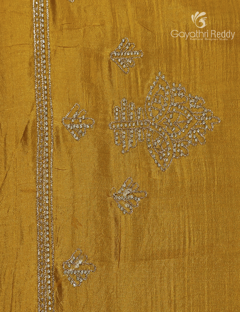 Semi Dupion Silk Saree  in Yellow