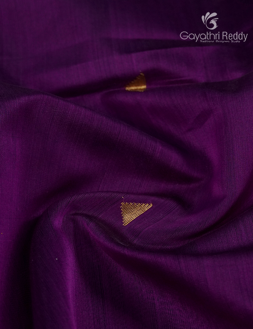 Pure Chanderi Sico Saree in Deep Purple