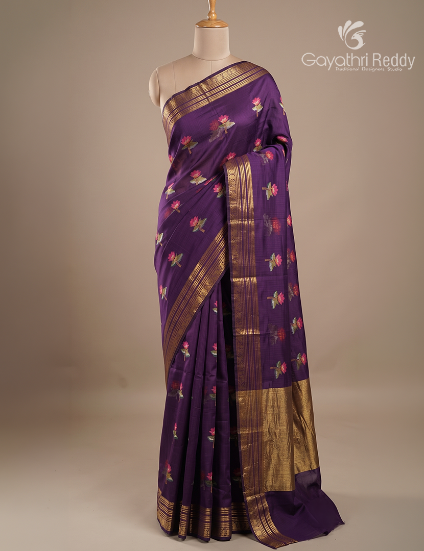 Pure Silk Kota Saree in Violet