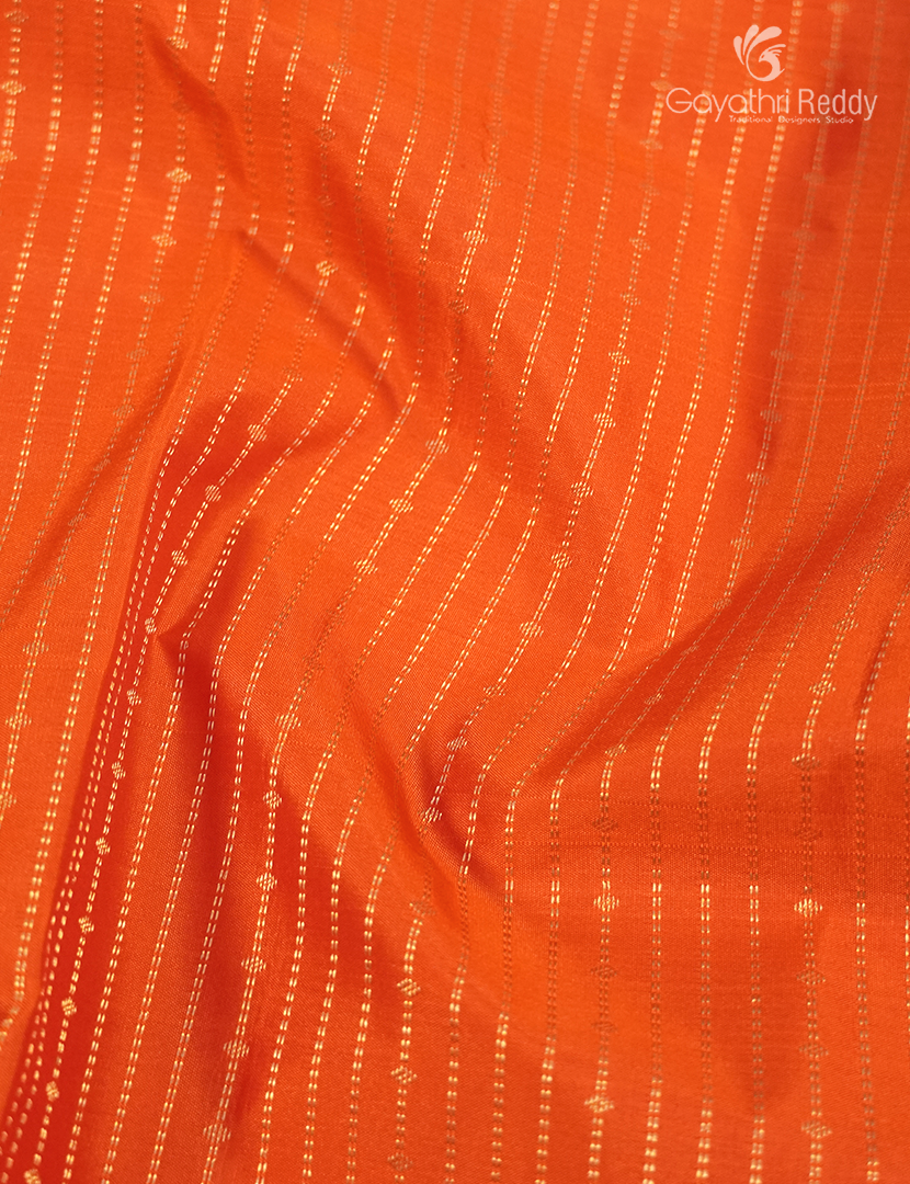 Pure Kanchi Vintage Saree in Orange and Deep Red