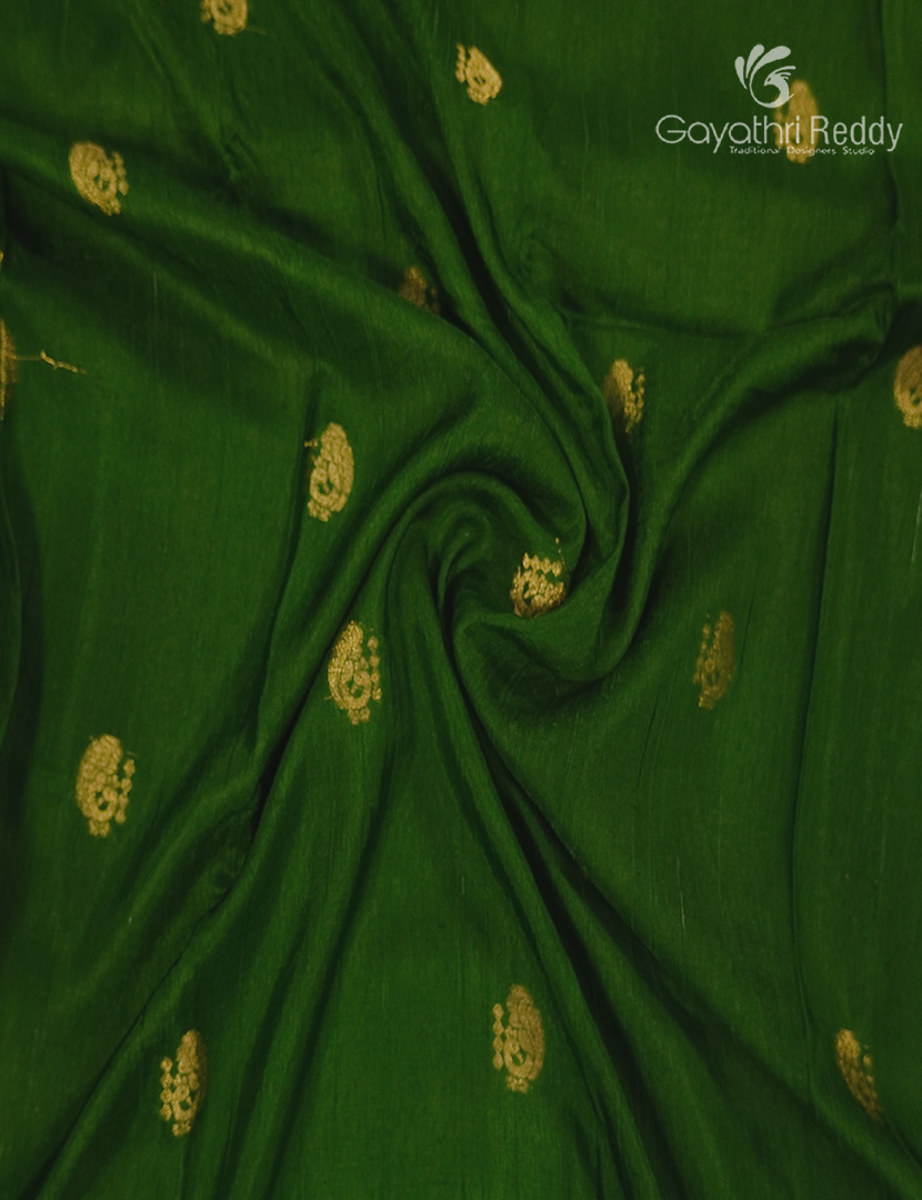 Semi Mysore Crepe Saree in Green