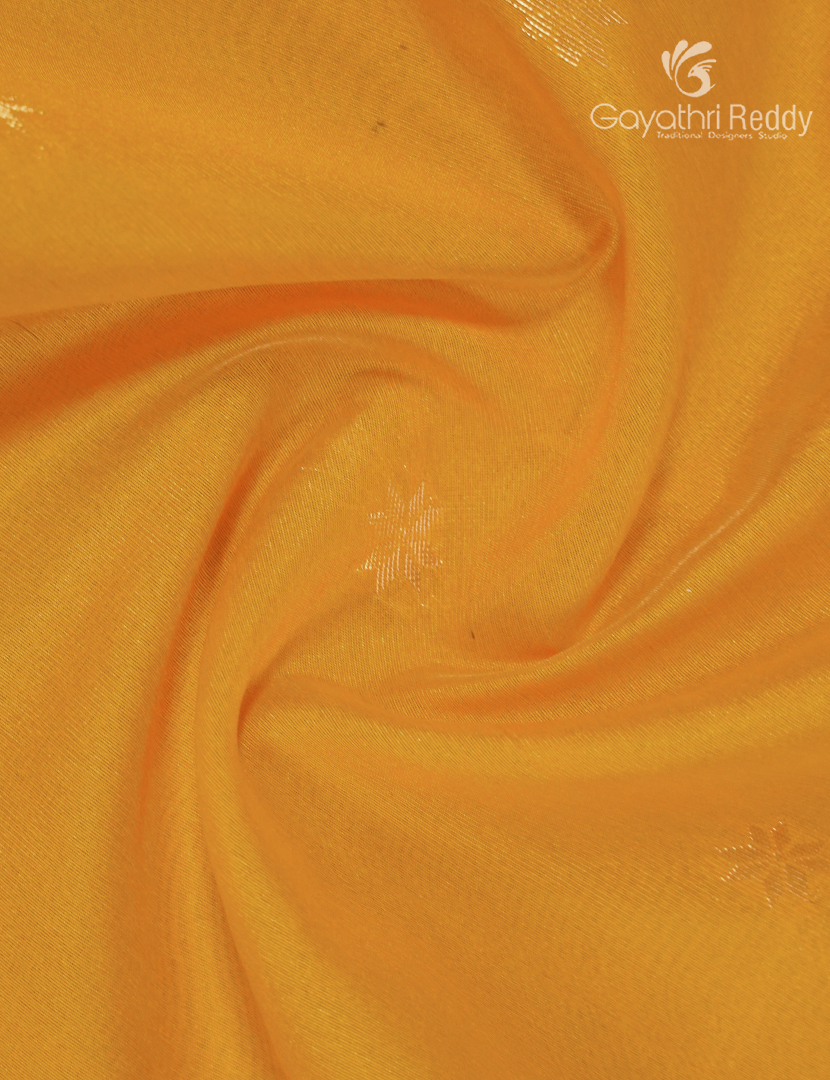Silk Cotton Saree in Mustard and Baby Pink