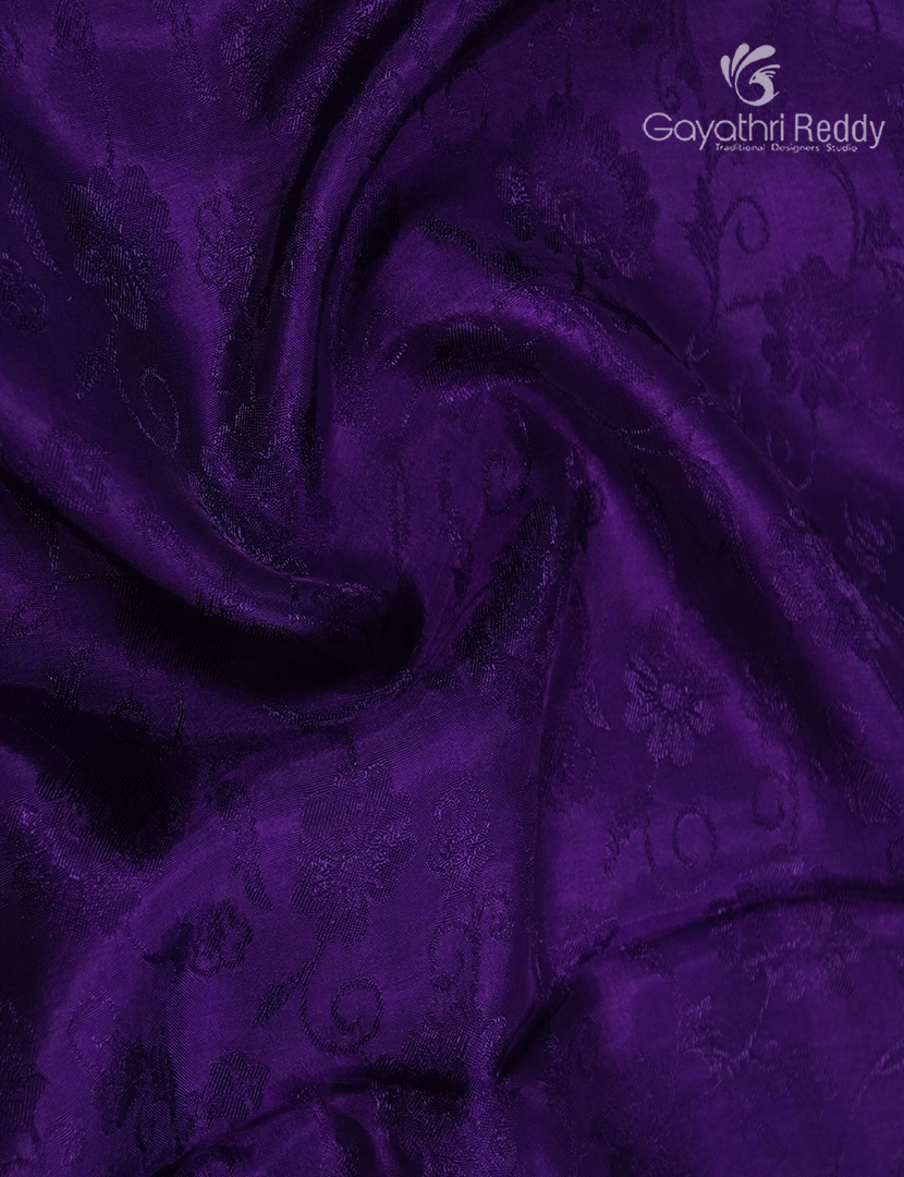 Semi Mysore Crepe Saree in Deep Purple