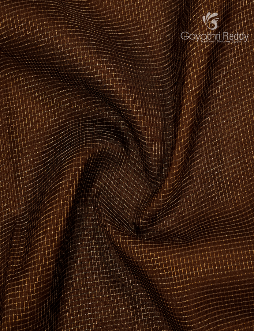 Semi Mysore Silk Saree in Deep Brown and Burnt Orange
