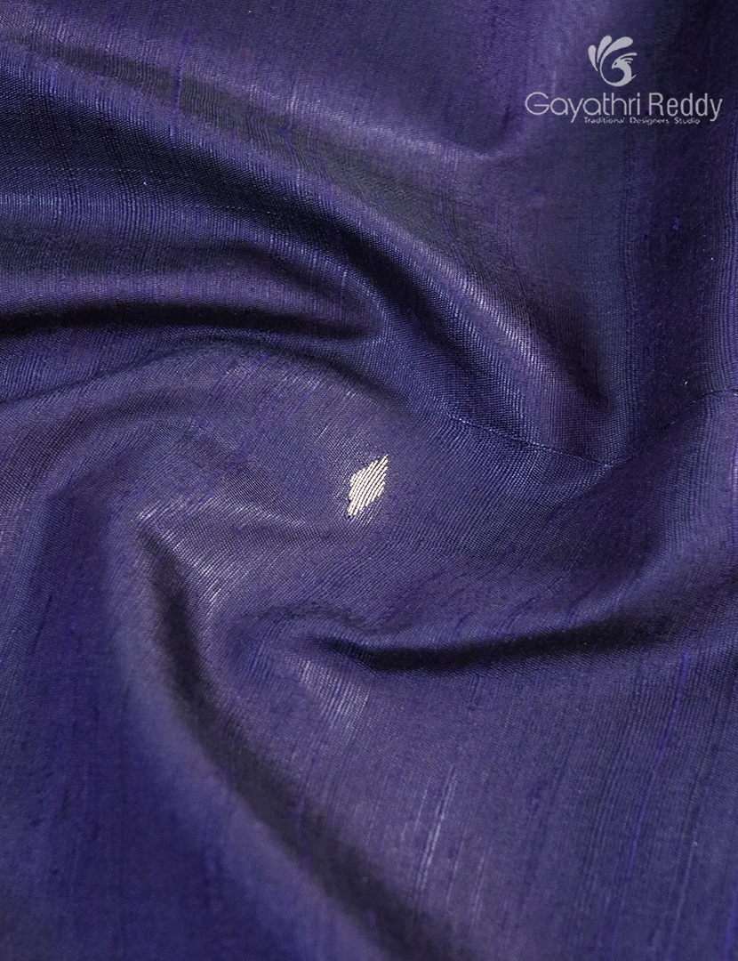 Pure Khadi Pattu Saree in Deep Navy Blue