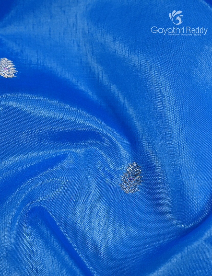 Banaras Mango Silk Saree in Firozi Blue