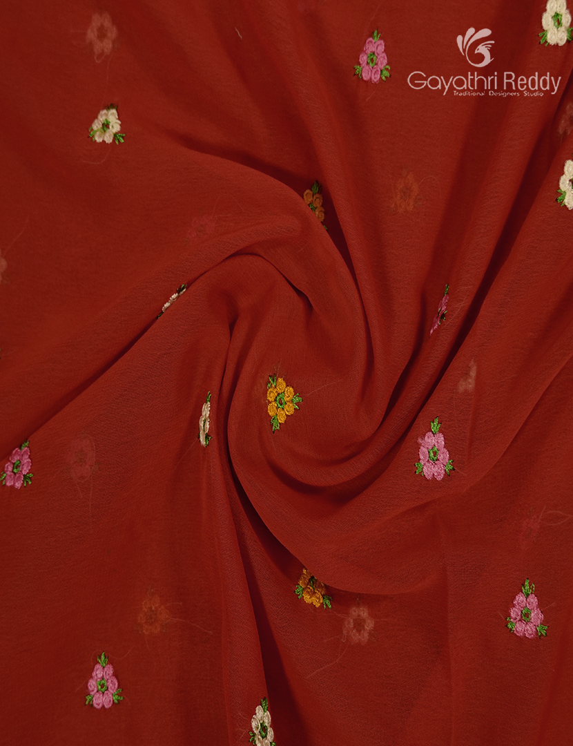 Chiffon Fancy Saree in Orange