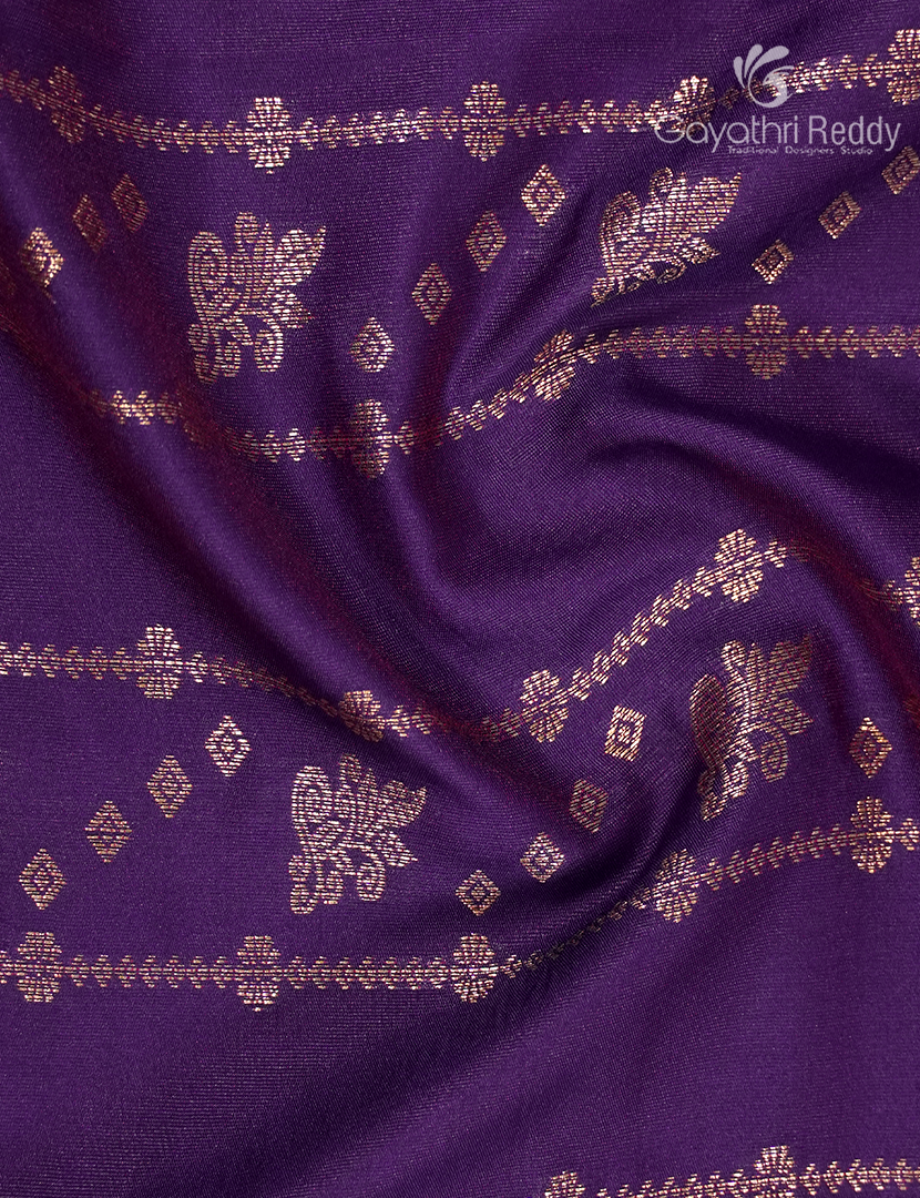 Semi Kanchipuram Art Silk Saree in Purple