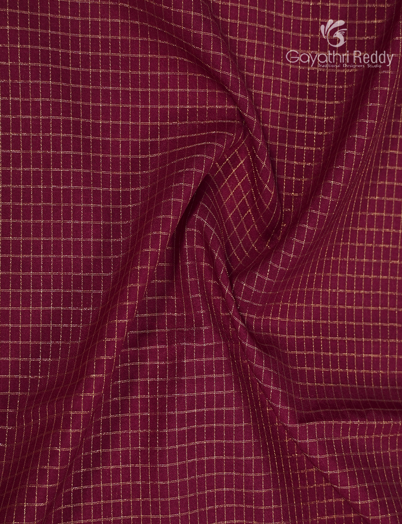 Semi Mysore Crepe Saree in Burgundy and White