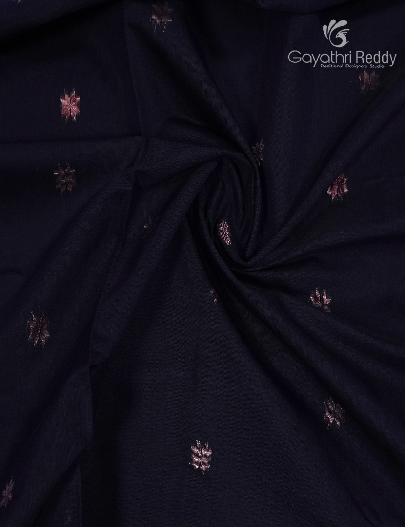 Kanchipuram Sico Saree in Navy Blue and Magenta
