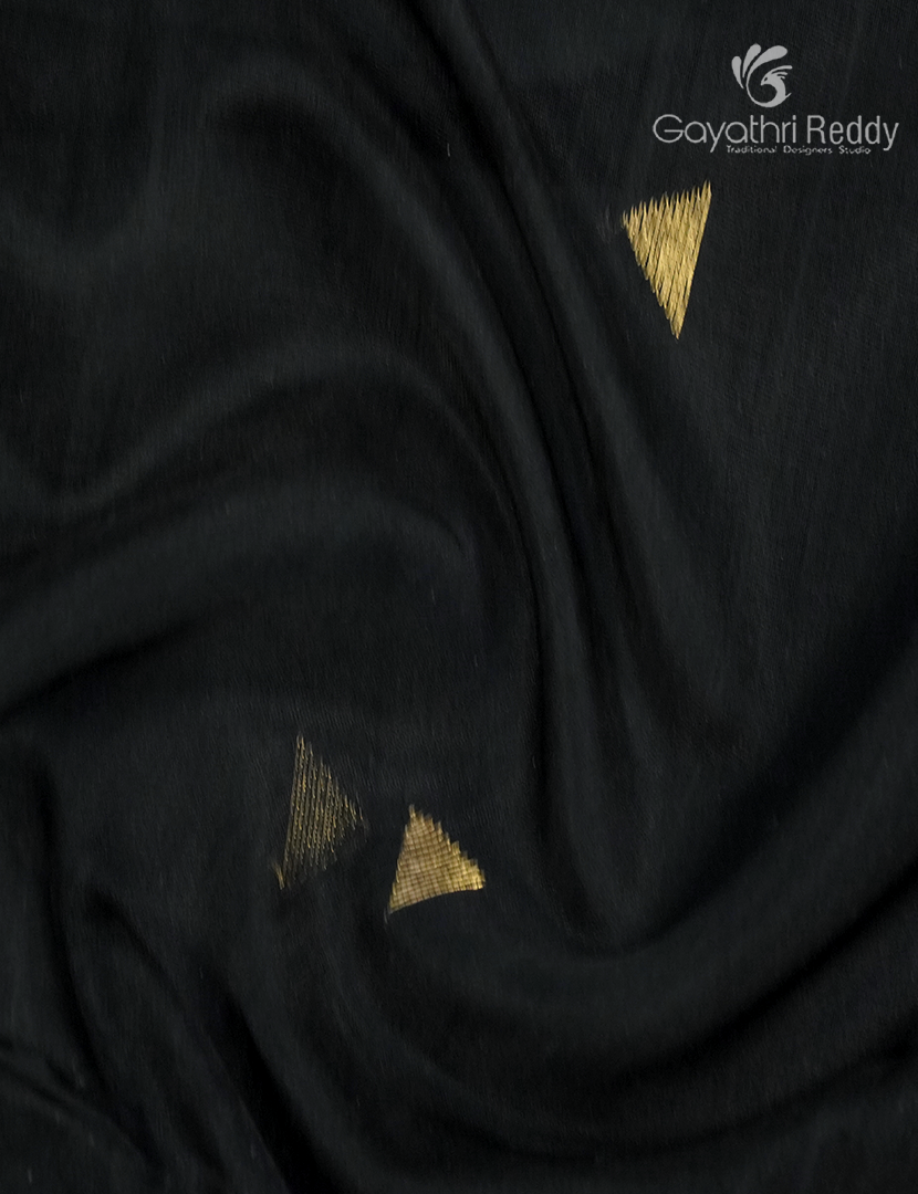 Pure Chanderi Sico Saree in Black