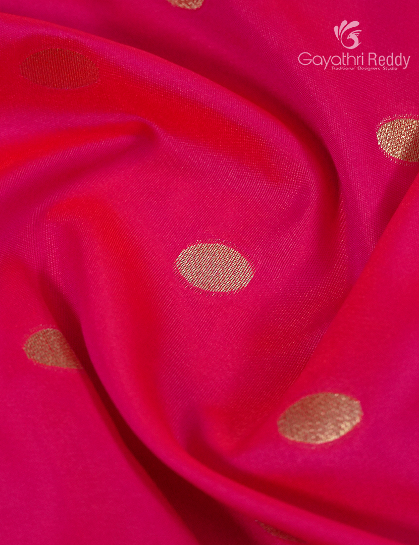 Semi Kanchipuram Silk Fancy Saree in Fuchsia Pink