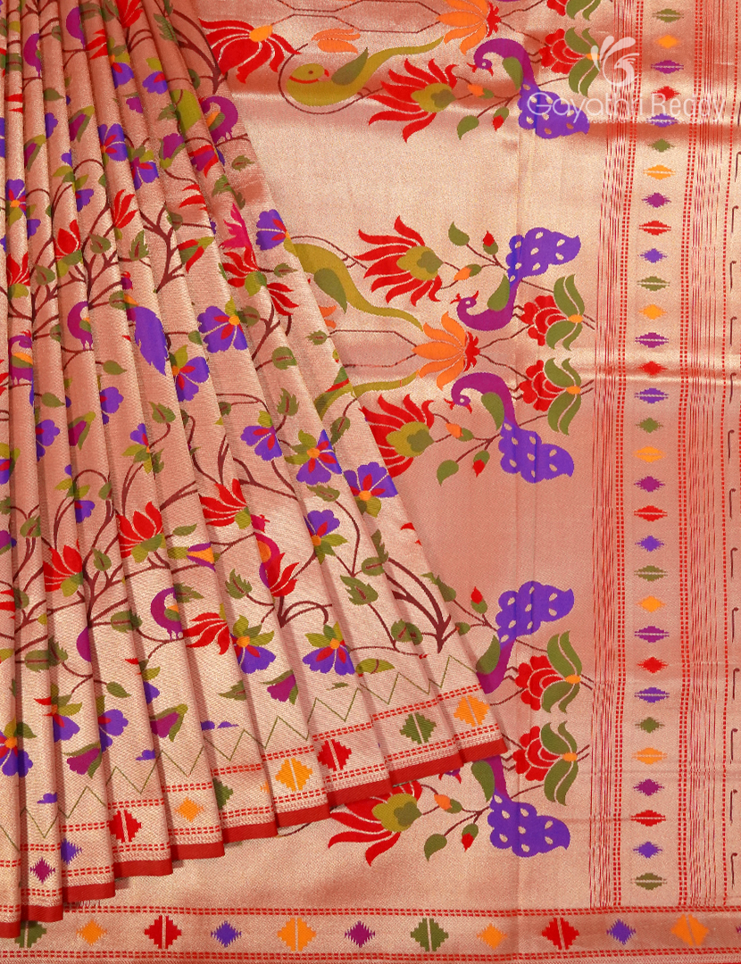 Semi Kanchipuram Silk Fancy Saree in Gold Tissue