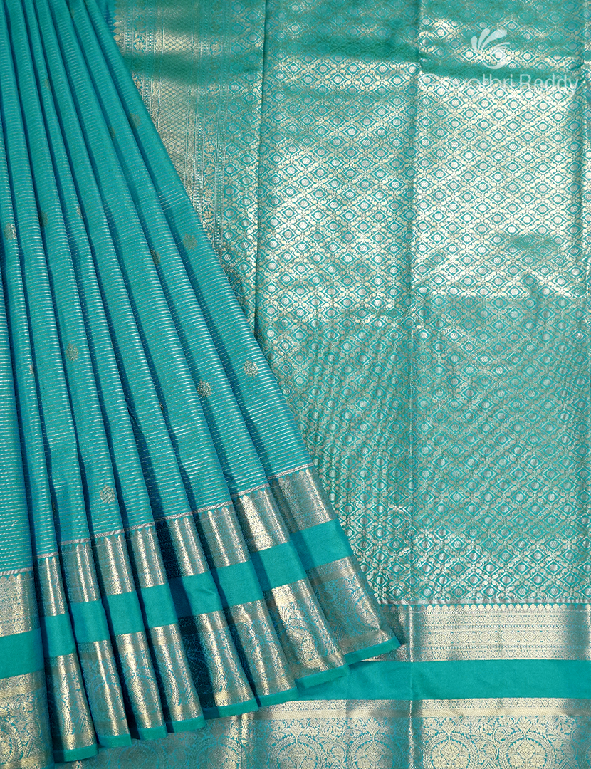 Semi Kanchipuram Silk Saree in Sea Green