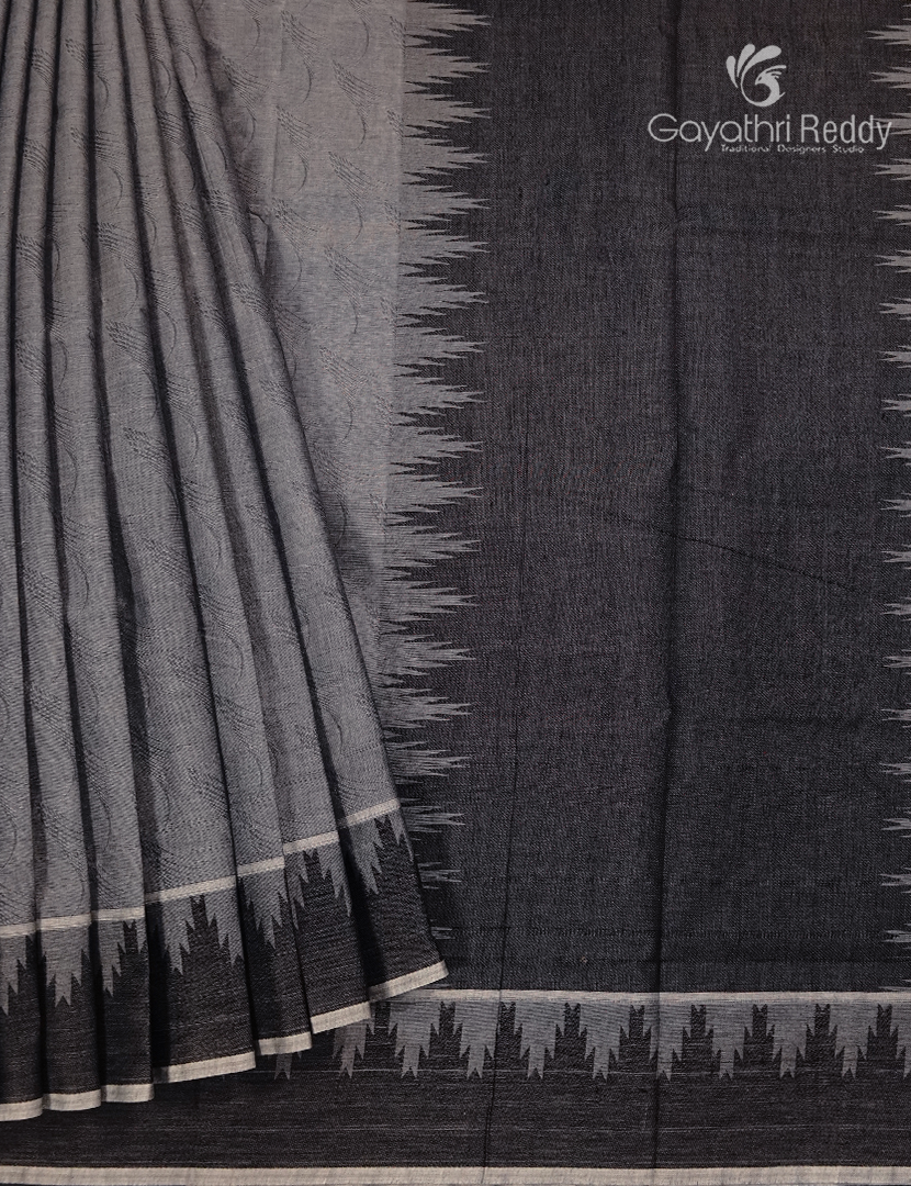 Pure Kanchi Cotton Saree in Grey