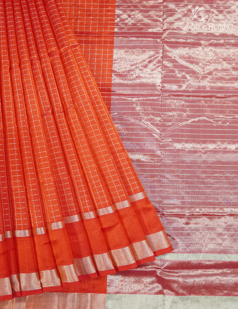 Pure Arani Sico Saree in Orange