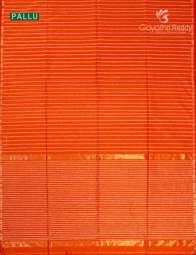Pure Chanderi Sico Saree in Orange