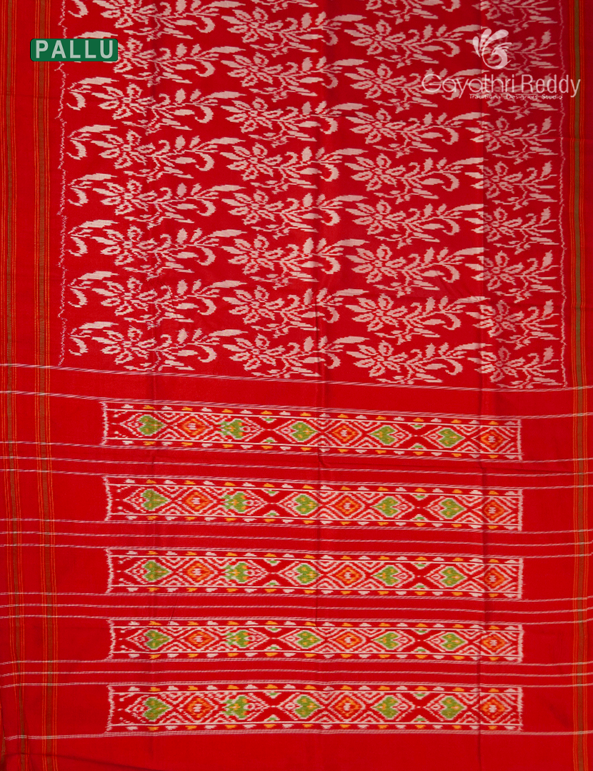 Pure Ikat Silk Saree in Red