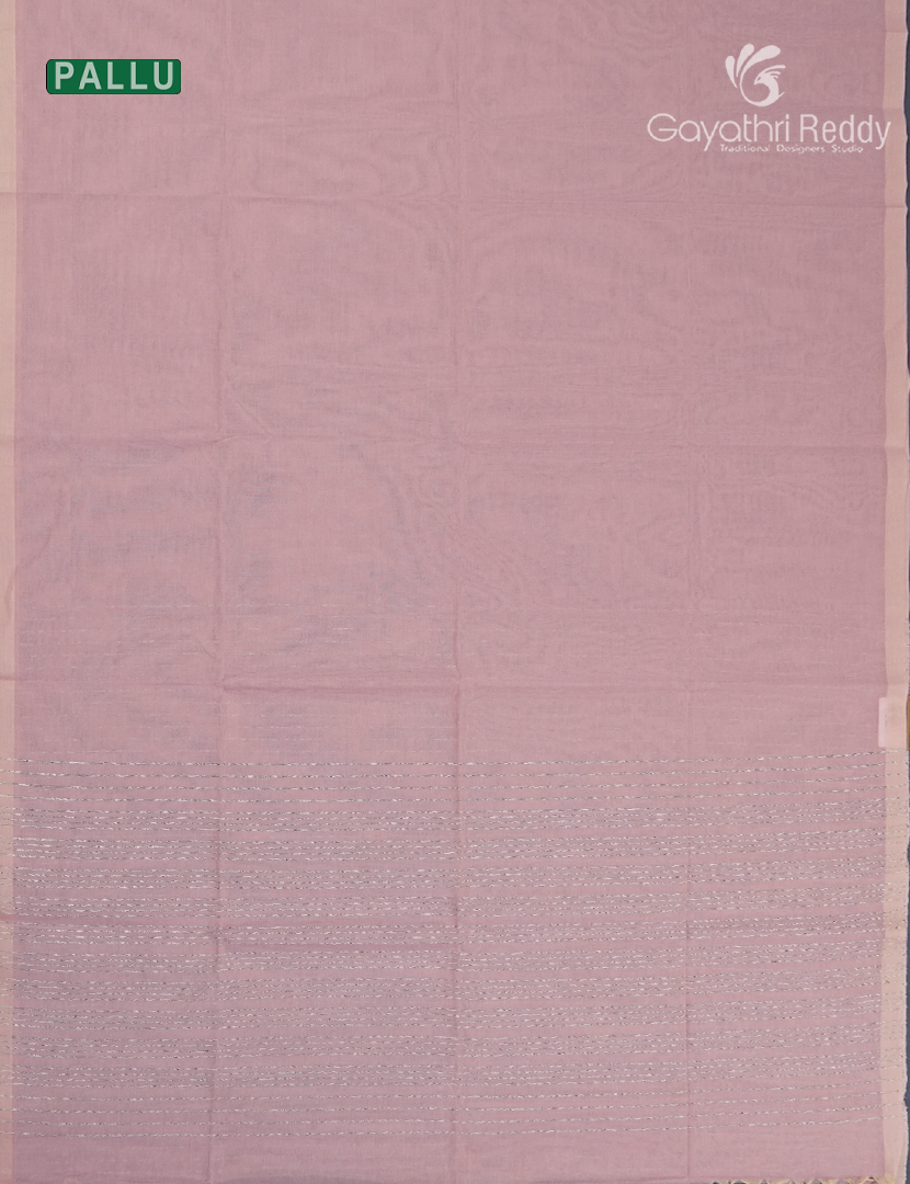 Pure Handloom Cotton Saree in Baby Pink