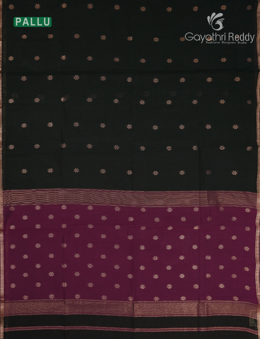 Kanchipuram Sico Saree in Bottle Green and Magenta