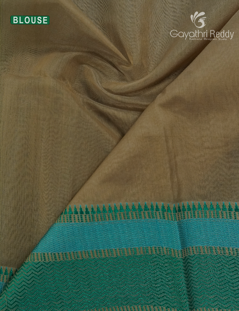 Pure Chanderi Sico Saree in Lime Green and Rama Green