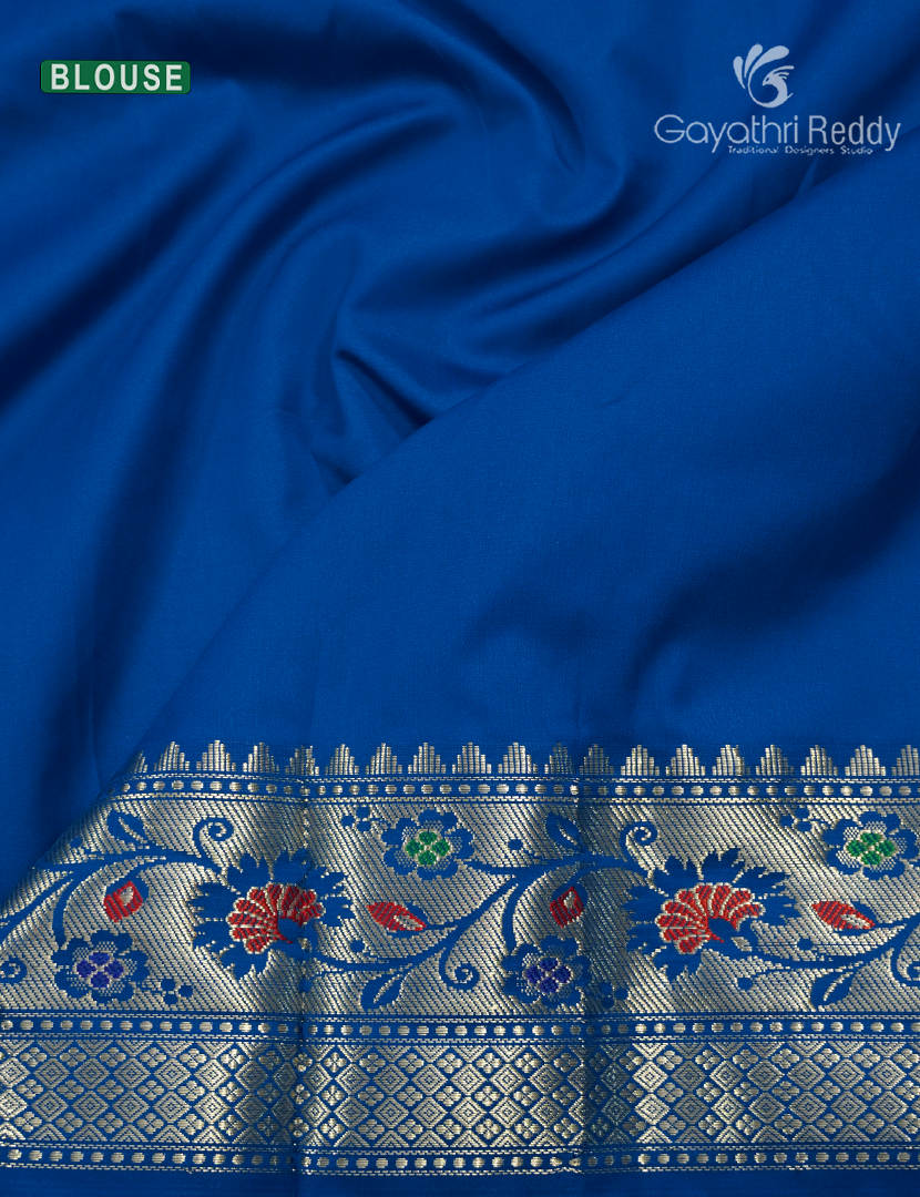 Semi Banaras Katan Silk Saree in Cobalt Blue
