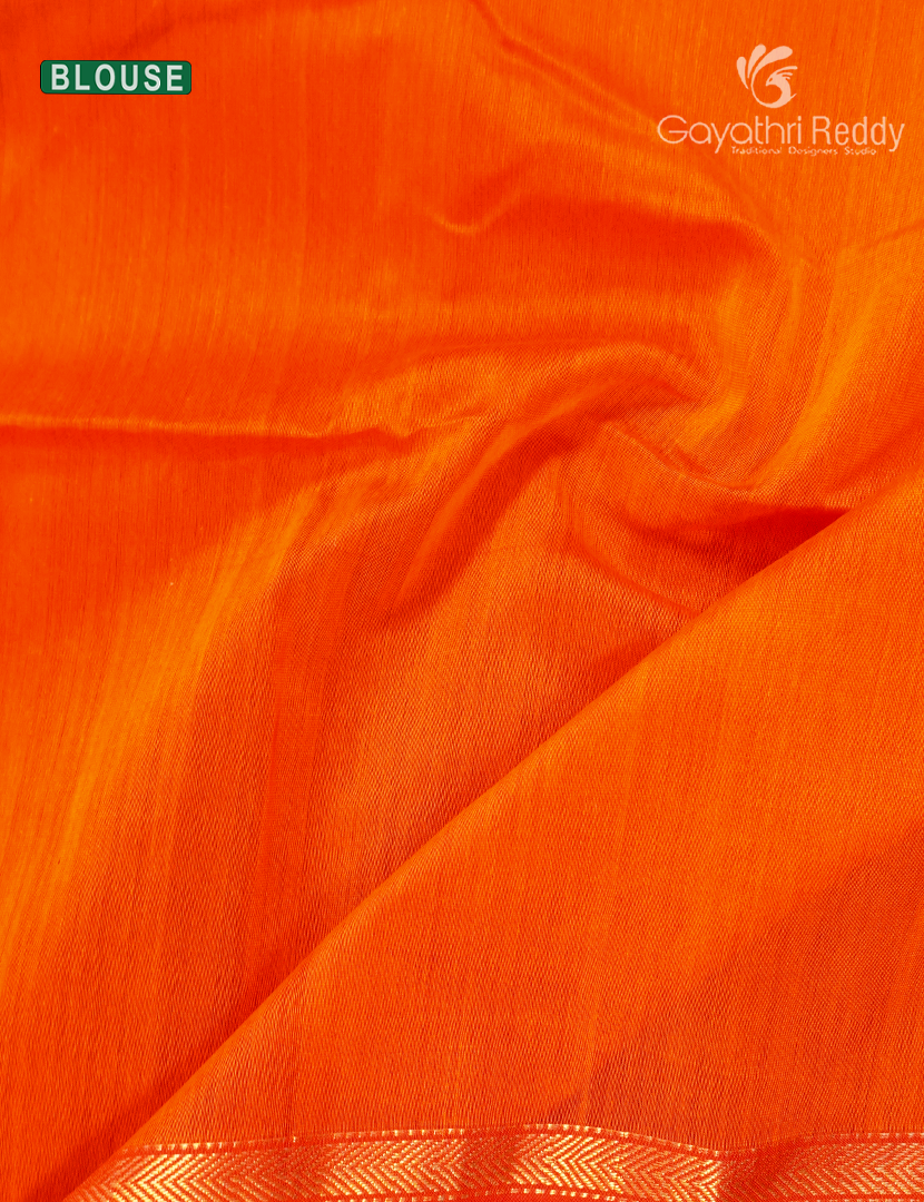 Pure Chanderi Sico Saree in Orange
