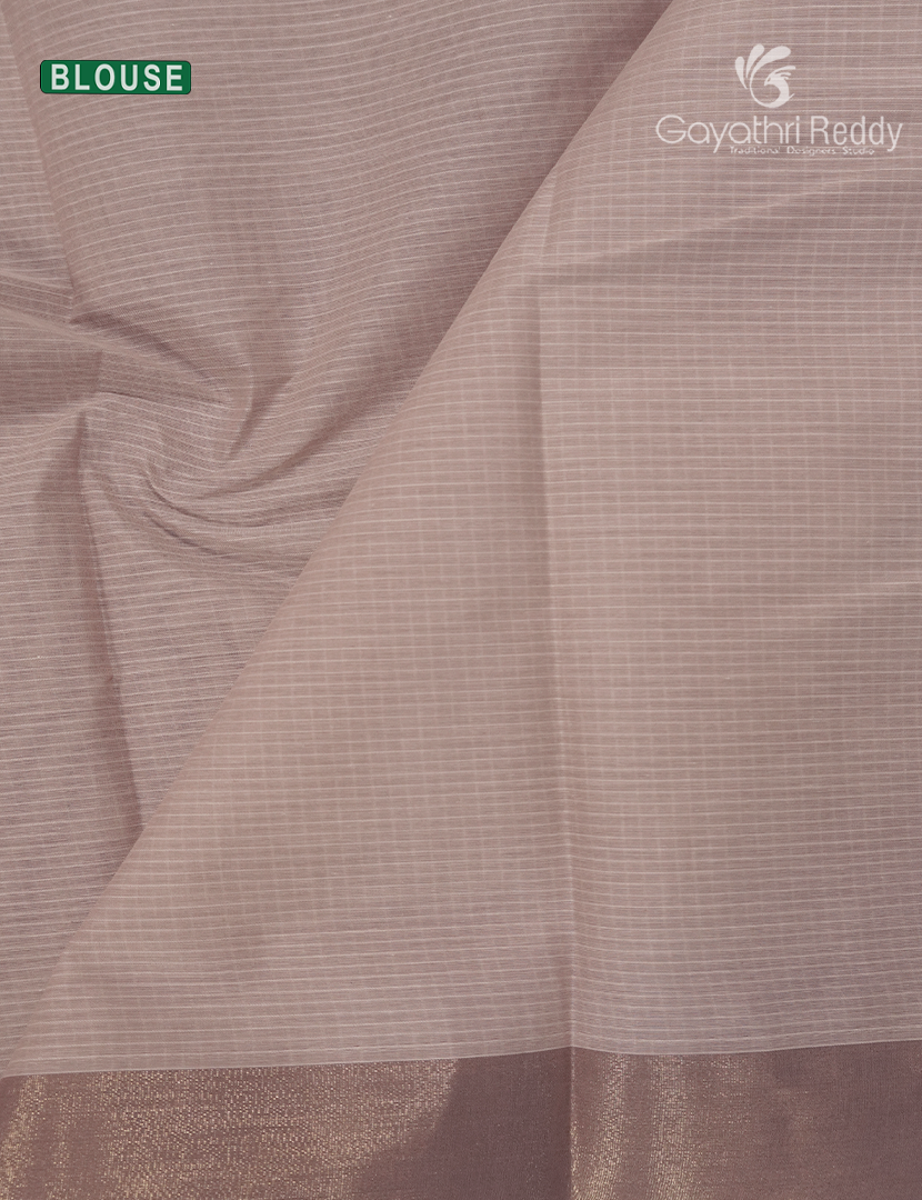 Pure Kanchi Cotton Saree in Light Cream
