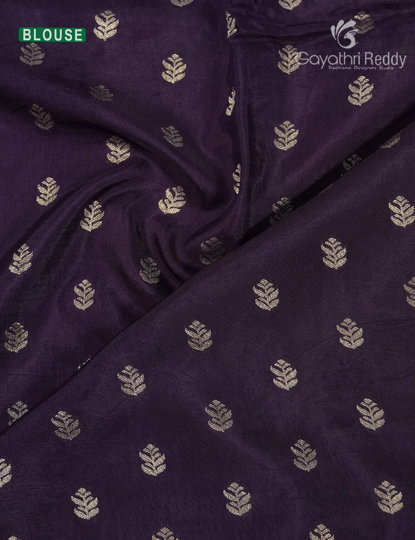 Semi Mysore Crepe Saree in Ruby Pink and Deep Violet