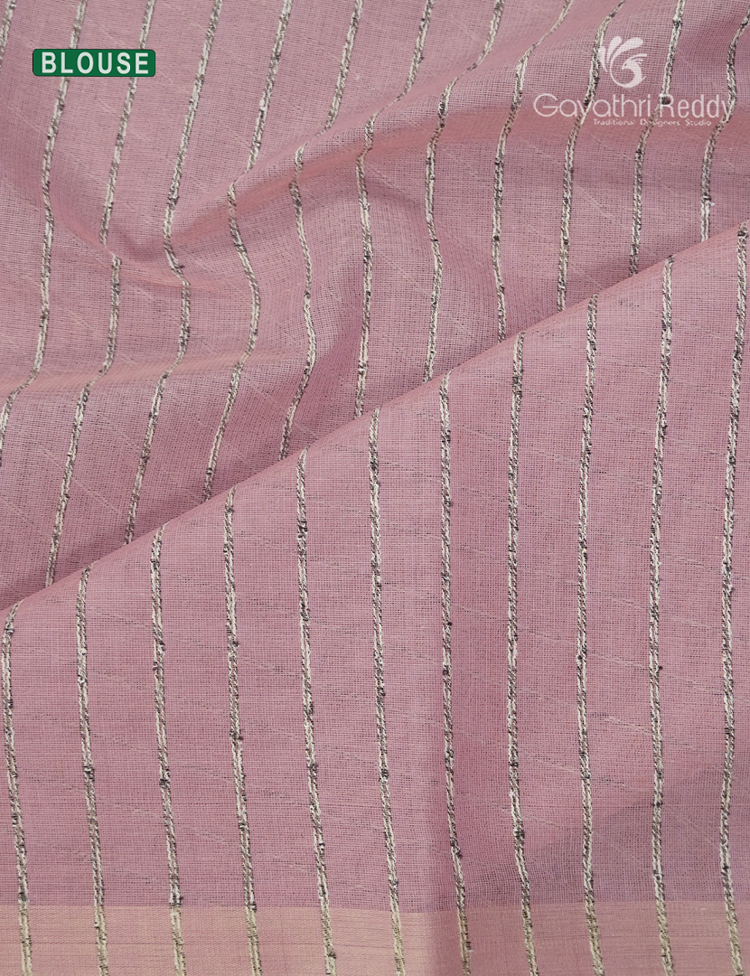 Pure Handloom Cotton Saree in Baby Pink