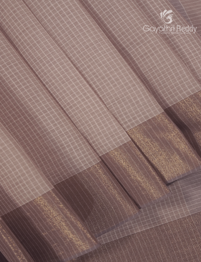 Pure Kanchi Cotton Saree in Light Cream