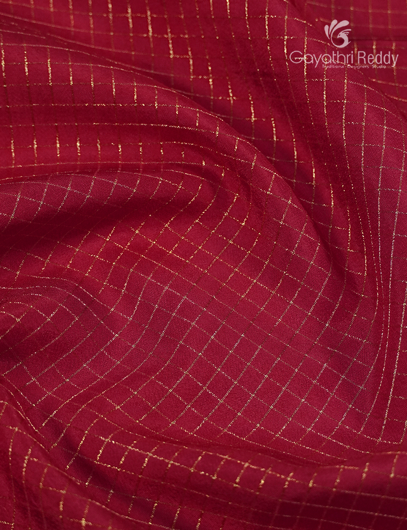 Semi Mysore Crepe Saree in Ruby Pink and Deep Violet