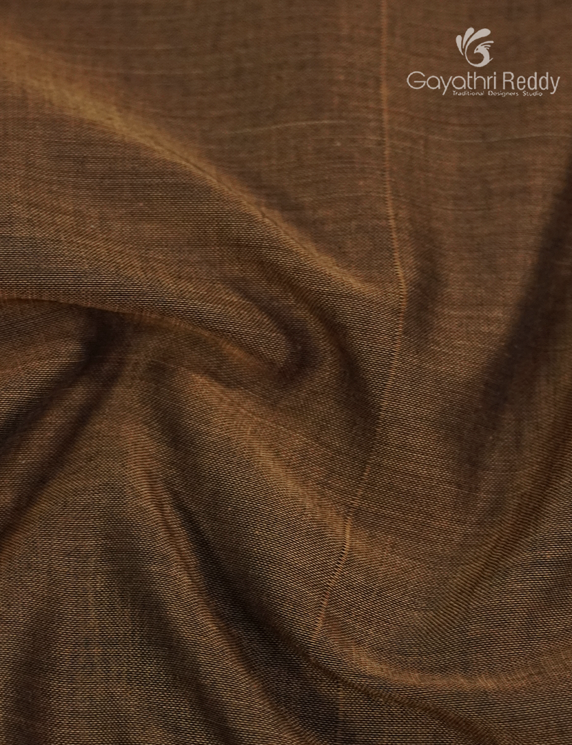 Pure Narayanpet Cotton Saree in Deep Dry Mehendi