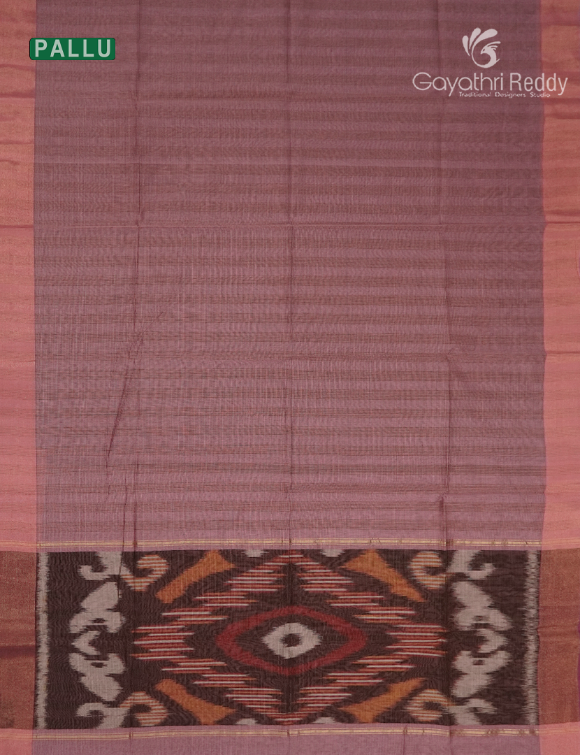 Semi Ikat Sico Saree in Baby Pink