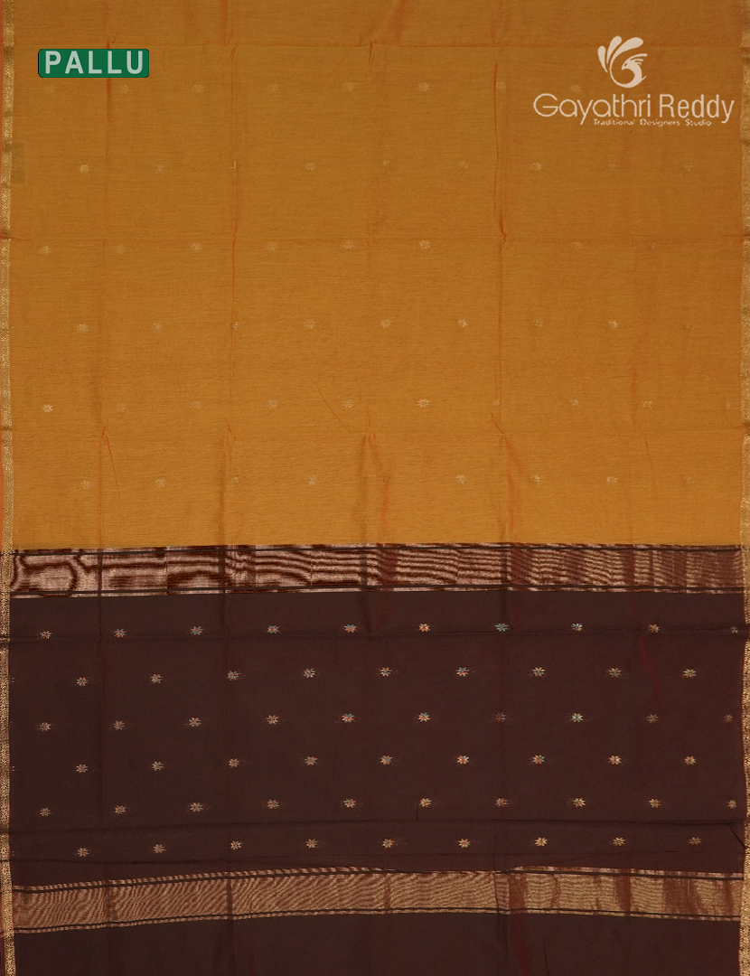Sico Saree in Turmeric and Deep Brown