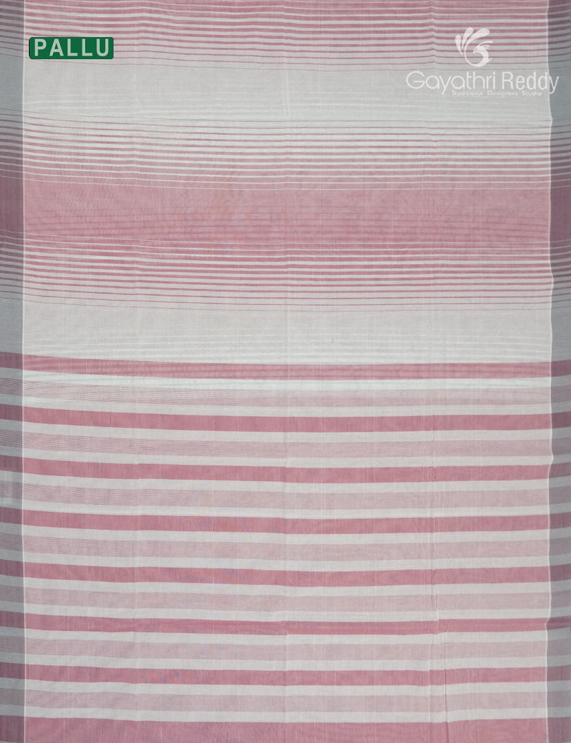 Pure Handloom Cotton Saree in Cream and Baby Pink