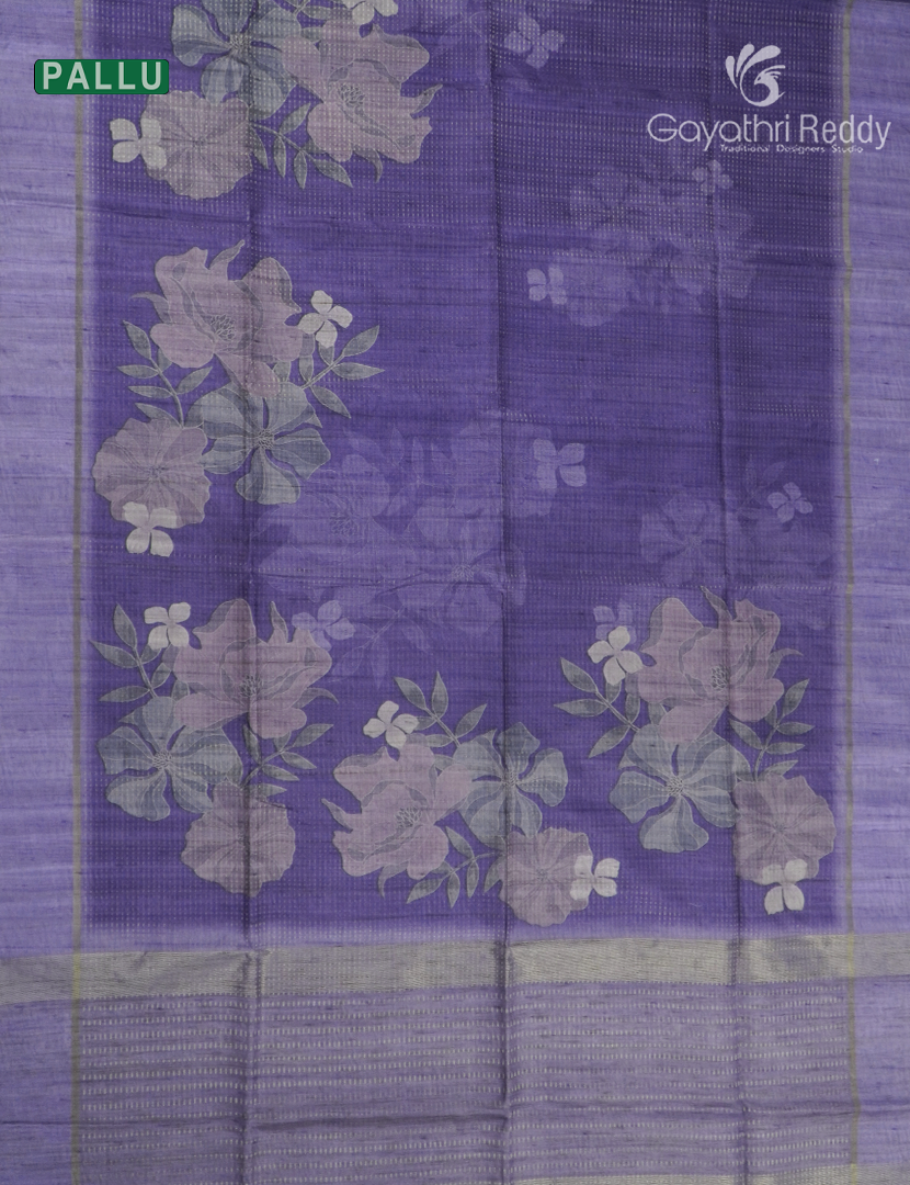 Semi Tussar Saree in Purple and Lavender