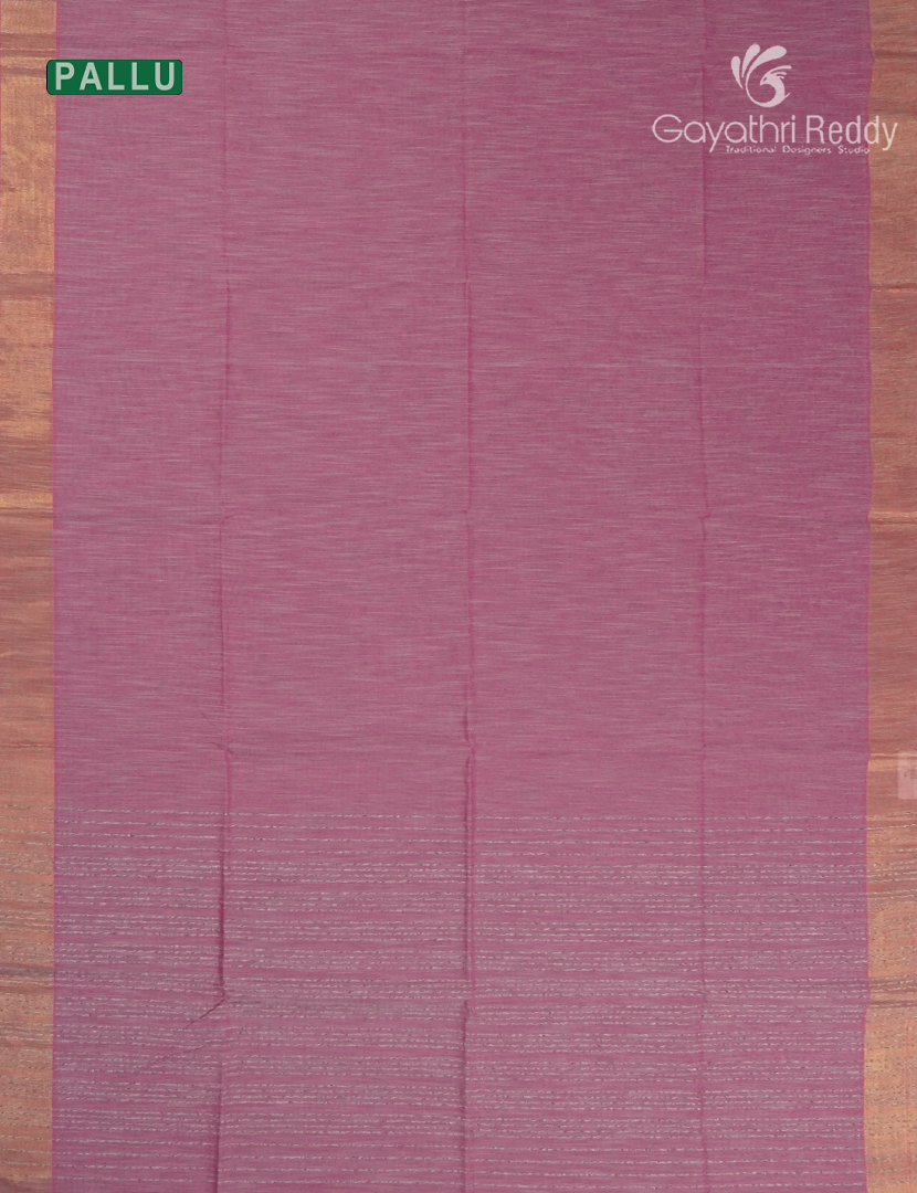 Pure Handloom Cotton Saree in Lotus Pink